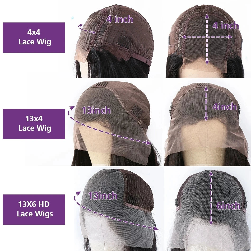 Ombre Purple Gray Body Wave HD Lace Frontal Human Hair Wigs Highlight Purple Custom 13x4 Lace Front Human Hair Wigs