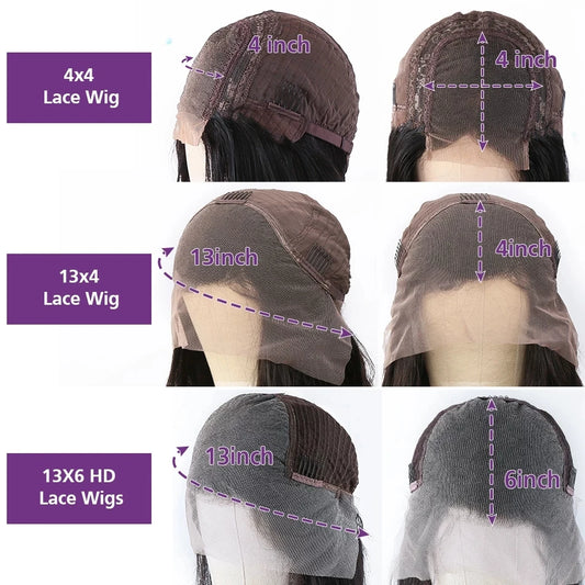 Ombre Purple Gray Body Wave HD Lace Frontal Human Hair Wigs Highlight Purple Custom 13x4 Lace Front Human Hair Wigs