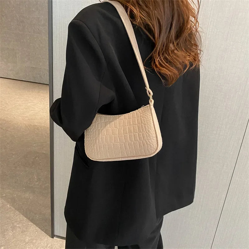 Retro Felt Small Square Bag For Women Autumn Shoulder Handheld Fashion