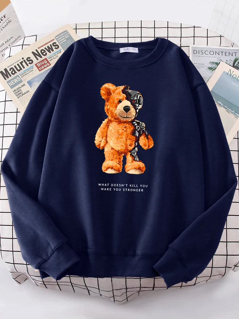 Teddy Bear Show You What I Am Really Look Like Hoodie Female Hipster Oversize Hoody Casual Sweatshirt Streetwear Soft Pullovers
