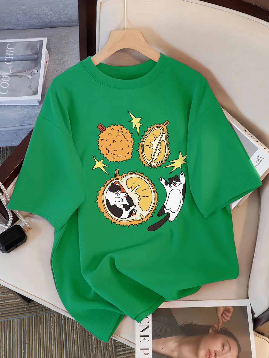 Real Fresh Cherry Fruit Cup Design Tee Shirts Female Comfortable Cotton T Shirt Fashion Casual Clothes Soft Street Short Sleeve