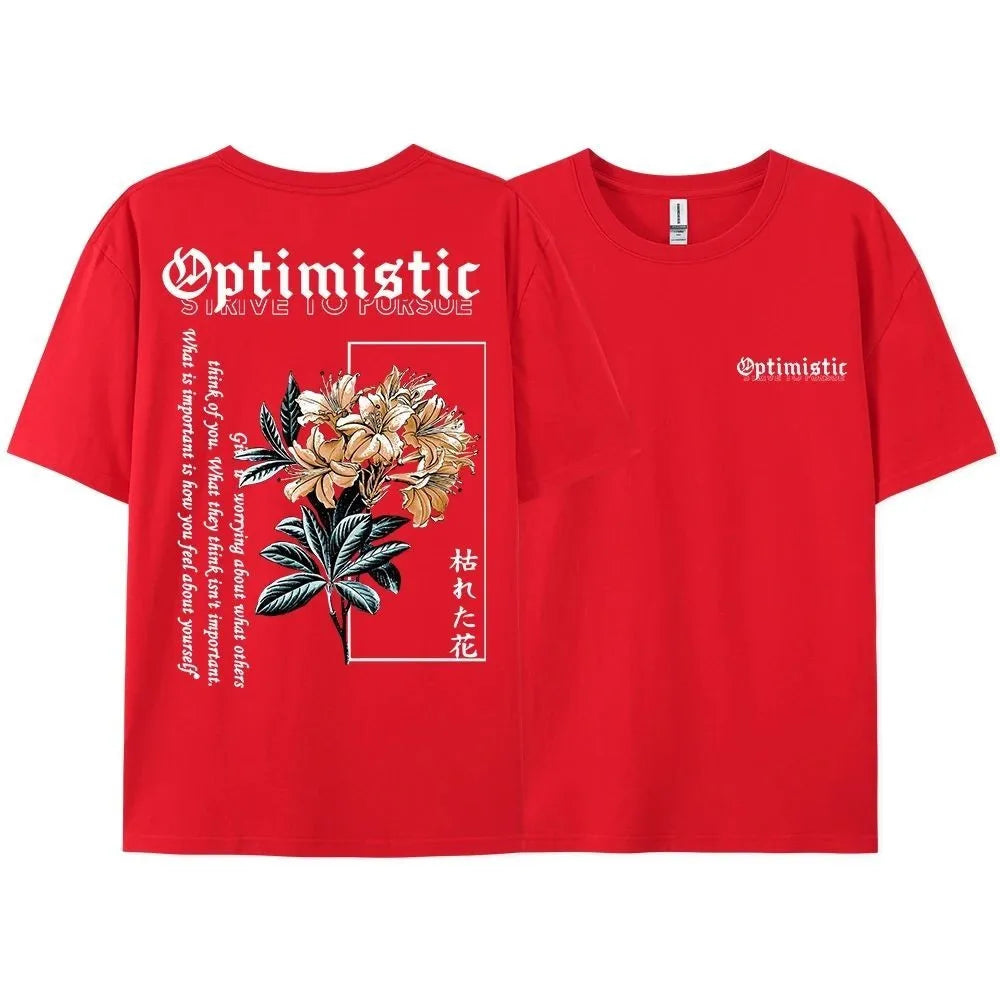 Summer men's breathable and comfortable round neck T-shirt optimistic and enterprising Harajuku printed outdoor casual top