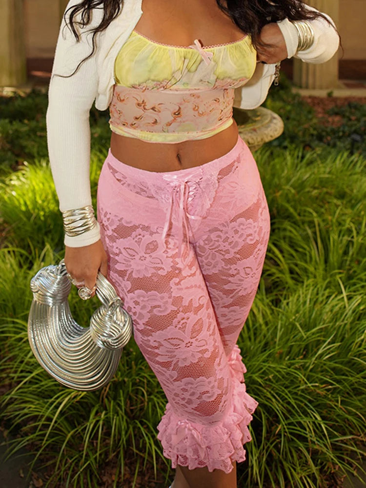 Weird Puss Jacquard Sexy Shorts Women Shirring Tierred Coquette Chic Summer Hipster Wild Basic Midnight Club Party Mid Bottom