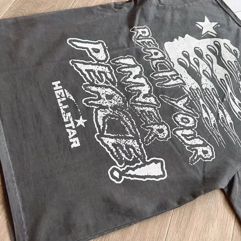 HS Innerlijke Vrede T-Shirt Met Heavy Craft Wash Katoenen T-Shirt Met Korte Mouwen