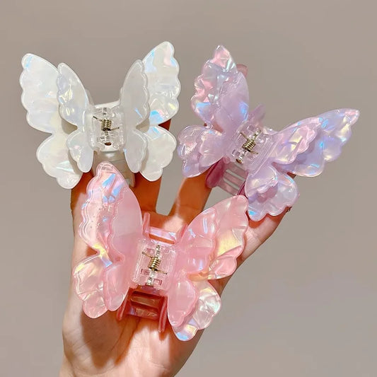 Colorful Fairy Butterfly Hair Claw Acetate Sweet Princess Butterfly Crab Hair Clips for Women Girls Hairpin Hair Accessories