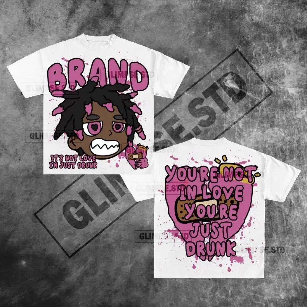 2024 Casual Streetwear Y2k Tops Letter Graphic T Shirts Oversized T Shirt Goth Men Clothing Harajuku High Street Gothic New