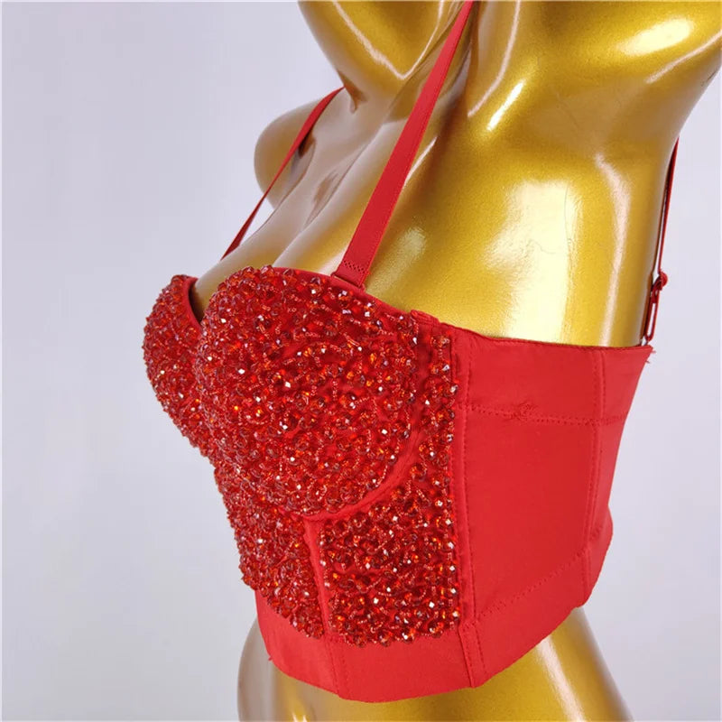 Bling Rhinestone Corset, Luxury Woman Clothes