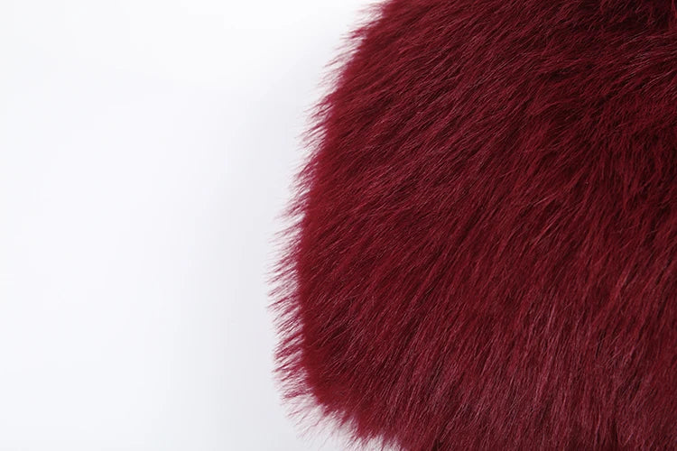 Furry Slash Neck Hollow Patchwork Jumpsuit — Women's Luxury