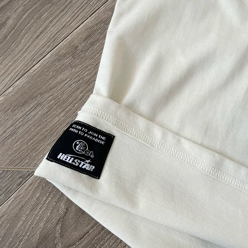 HS Gel Sport Logo Cotton wash short sleeve T-shirt European and American fashion