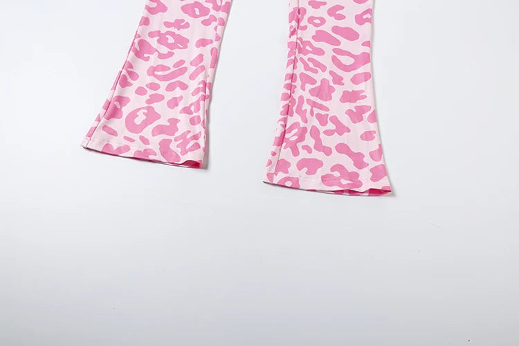 Weird Puss Letter Leopard Print 2 Piece Set Women Casual Zip Hooded Crop Jacke+Leggings Matching Stretch Sporty Street Outfits