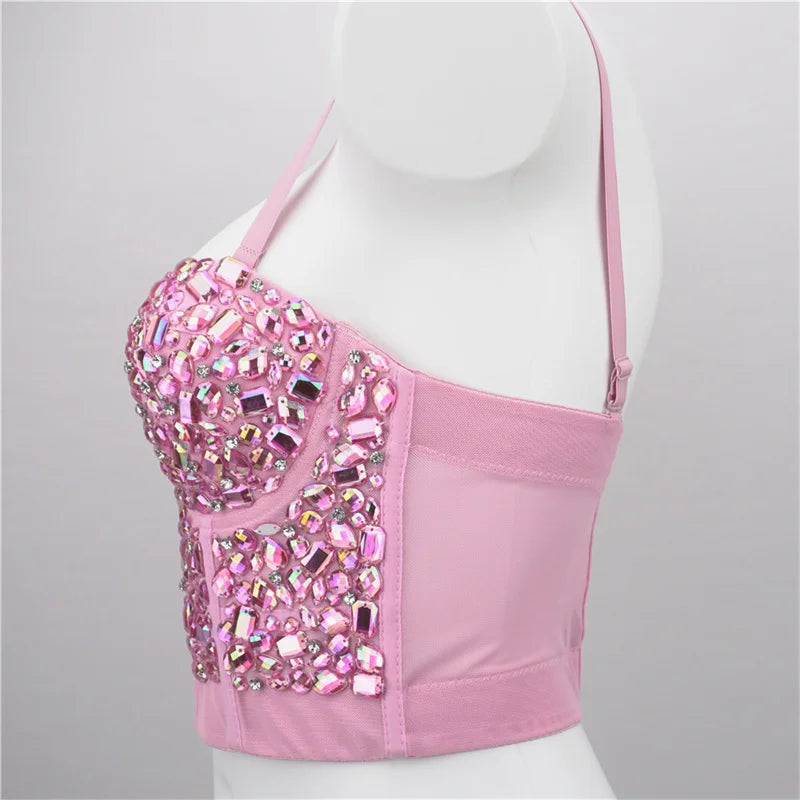 Bling Rhinestone Corset, Luxury Woman Clothes