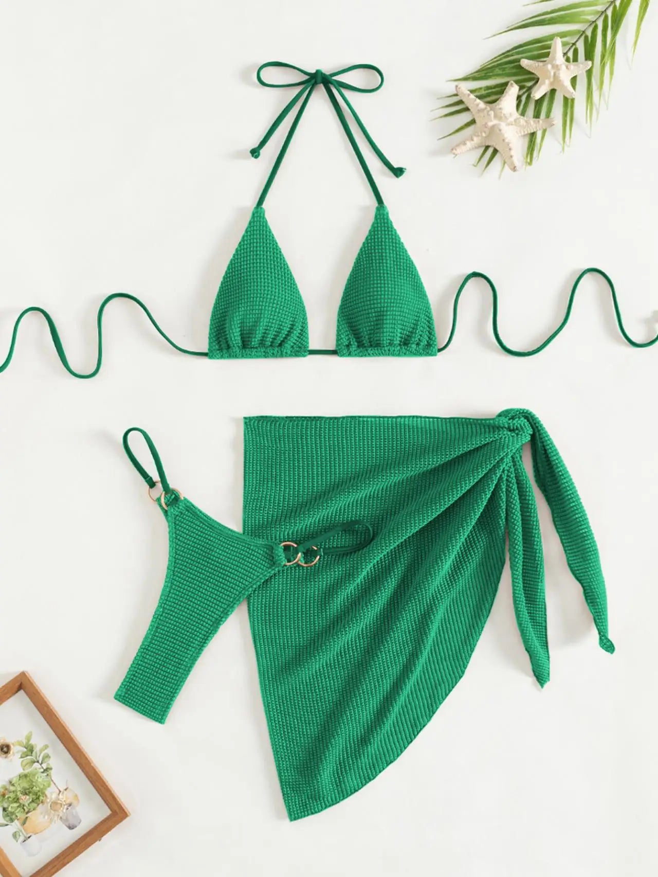 Sexy Brown Bikini Set 2024 Women Halter Push Up Bra Skirt 3 Piece Swimsuit Summer Bathing Suit Cover Up Thong Swimwear Biquini