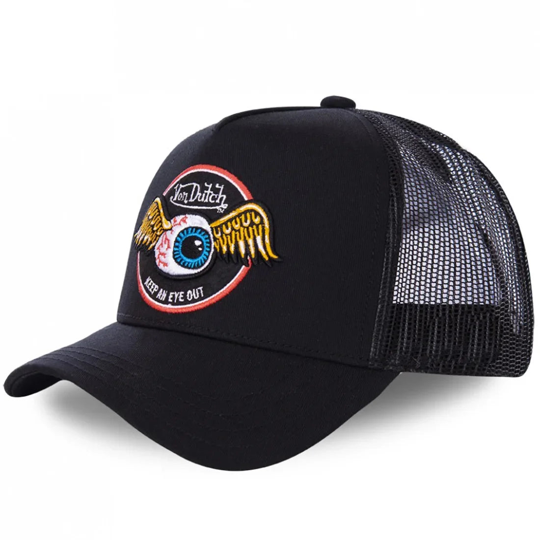 2026 New Casual Fashion VON Baseball Cap Breathable Shade Alphabet Embroidery Sunblock Mesh Embroidered DUTCH Trucker Hat