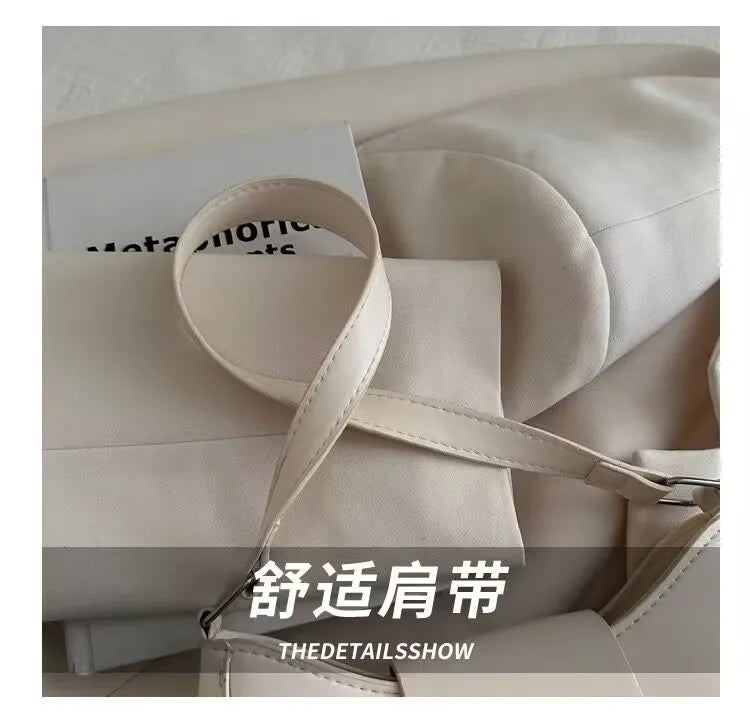 Solid color armpit bag, women's fashion new style | Casual texture shoulder bag, summer minimalist baguette bag