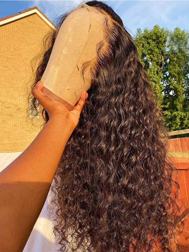 250 Density Transparent HD Human Hair Wig 30 32 40 Inch Deep Wave 13x4 Curly Lace Front 13x6 Water Wave Lace Frontal Wigs