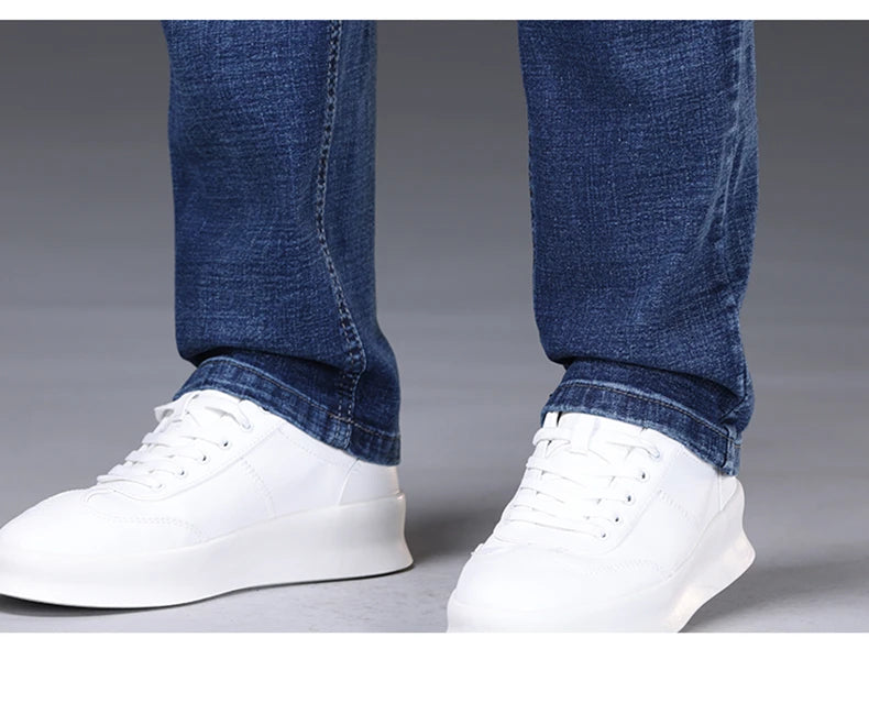 2024 Spring/Summer Men's Comfortable and Versatile Breathable Slim fit denim pants in three colors: straight leg thin pants