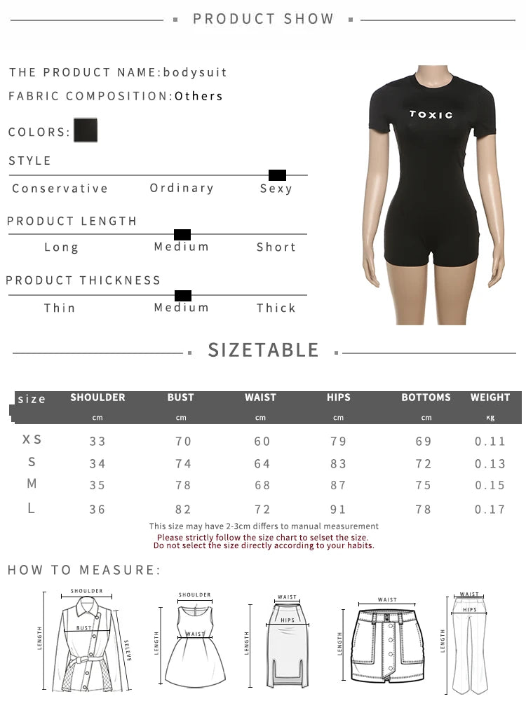 Weird Puss Letter Print Fashion Romper Women Body-Shaping  o-Neck Mini Sleeve Tight Peach Hip Casual Simple Workout Playsuits