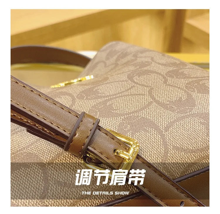 Hot women's handbag PU luxury fashion brand designer large capacity bucket classic shopping trip women's underarm bag