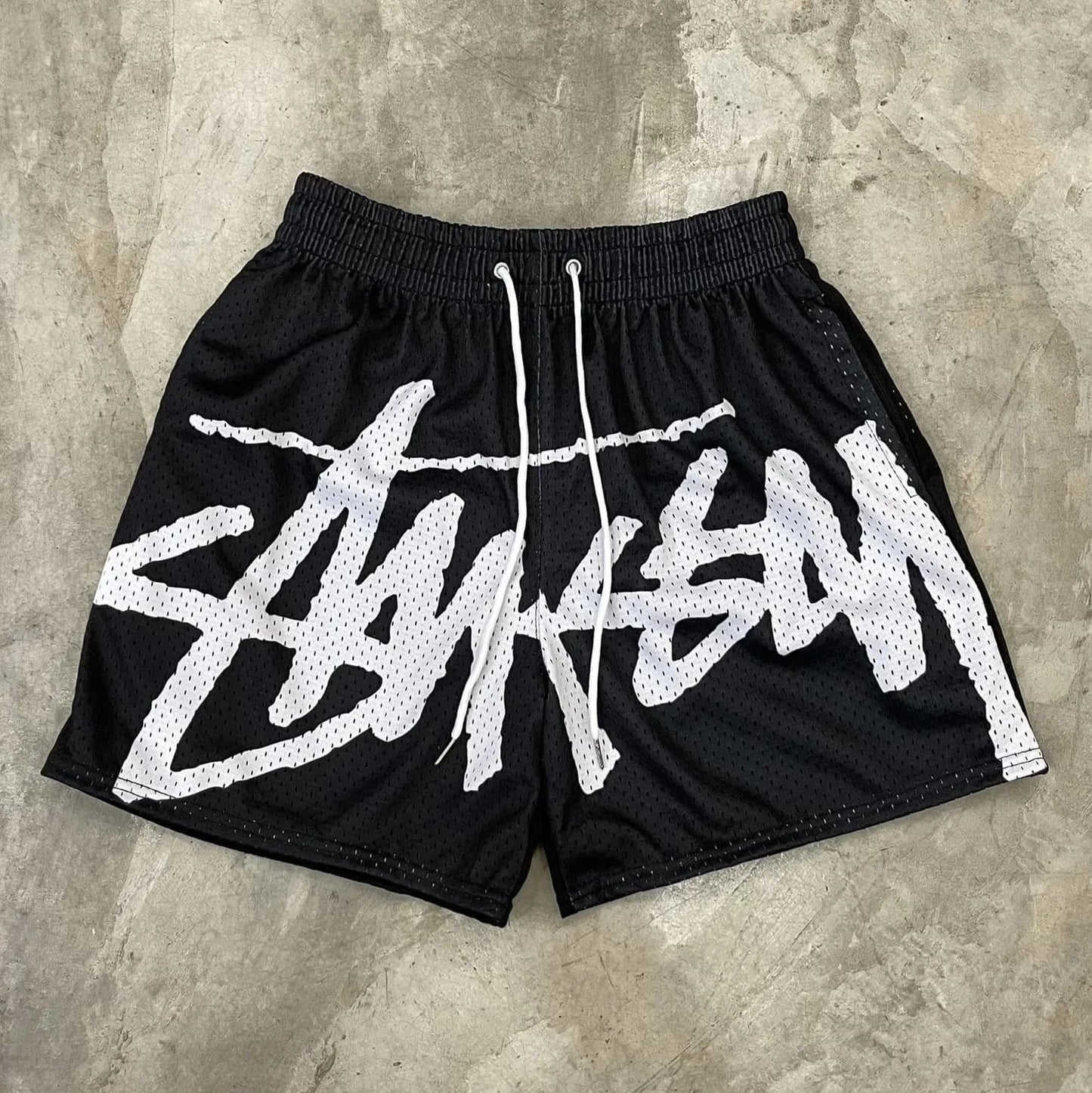 Summer New Men's Quick-Drying Sports Shorts Casual Basic Letter Printed Mesh Shorts Comfortable Casual Sports Y2K Street Shorts