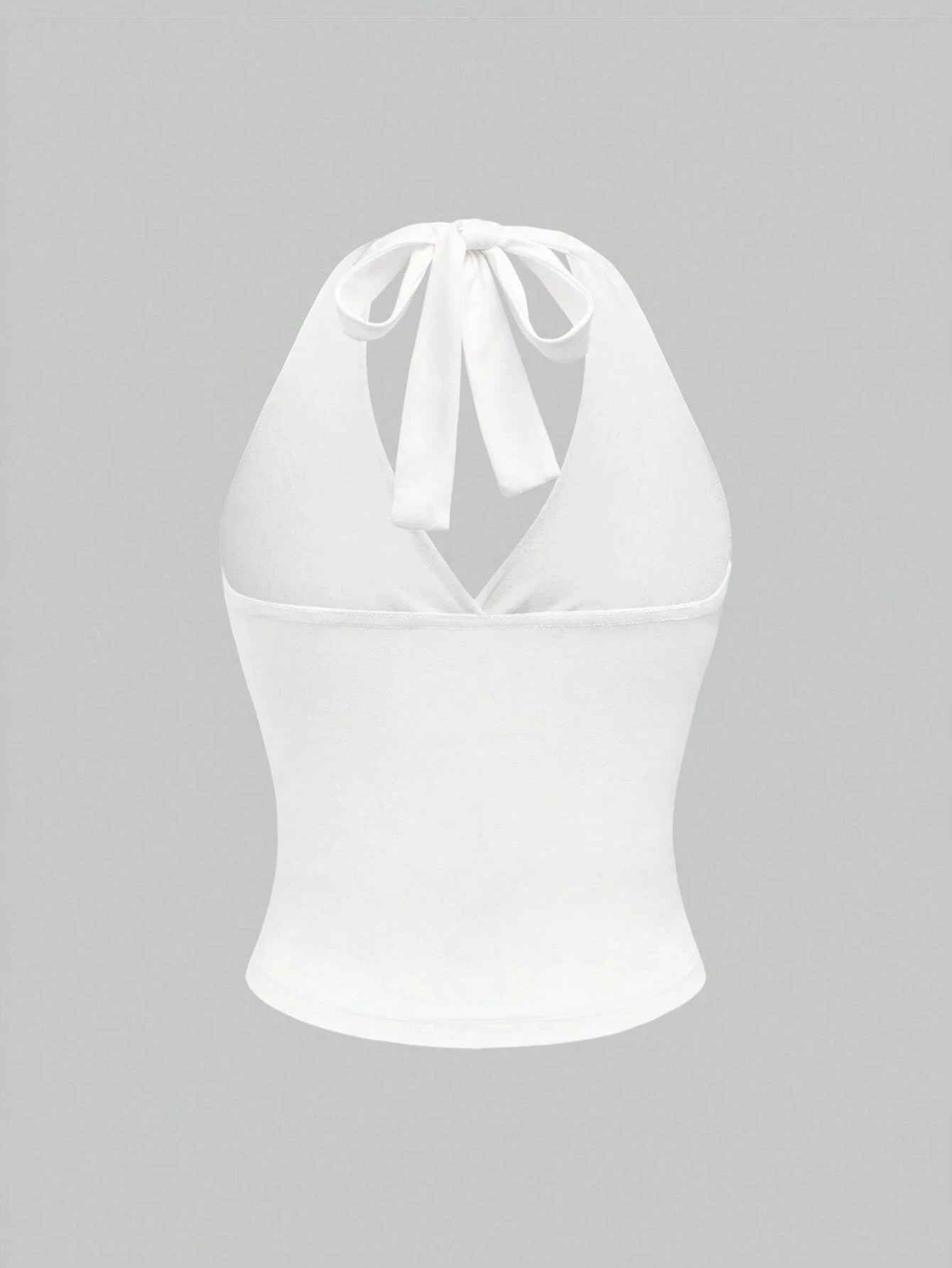 Leopard Printed V-neck Backless Halter Crop Top for Women Summer Sexy Y2K Sleeveless Ruched Top Streetwear