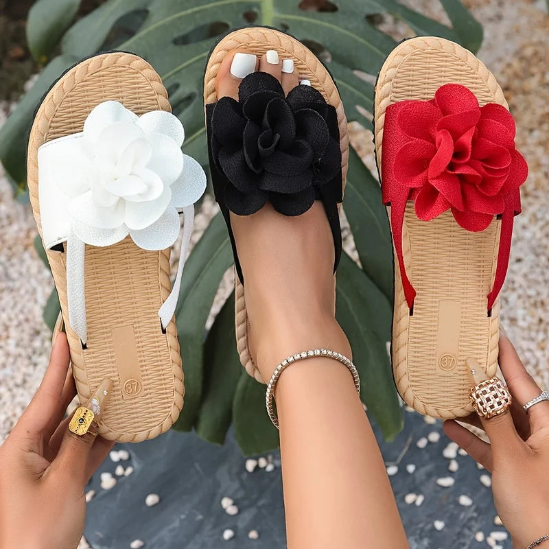 Multi-Color Gentle Holiday-Style Floral Beach Flip-Flops for Women2026Summer Outdoor Casual Vacation Soft-Soled lightweight Beac