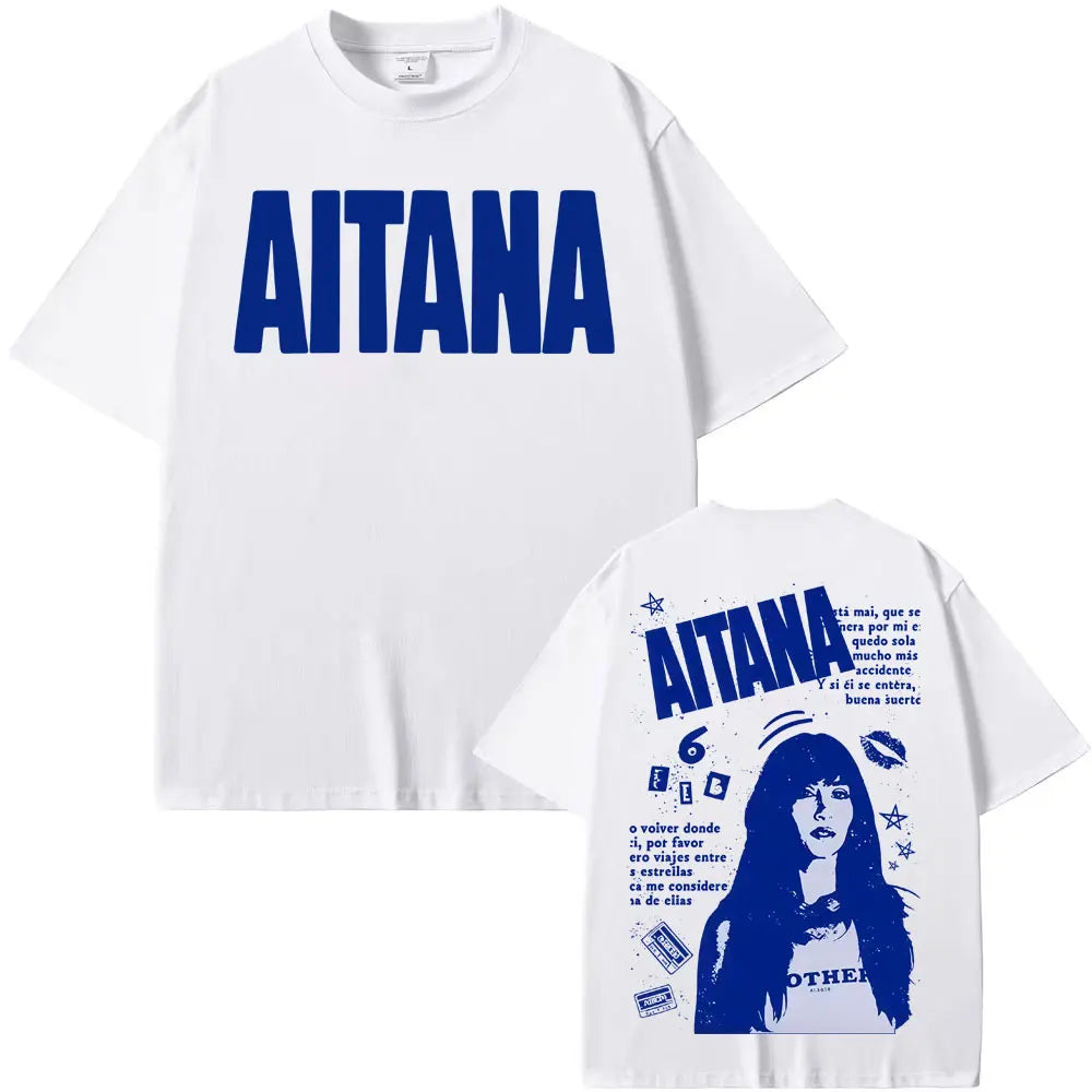 Singer Aitana Cuarto Azul Tour Graphic T Shirts Men Women Fashion Aesthetic Short Sleeve T-shirt Cotton Casual Oversized T Shirt