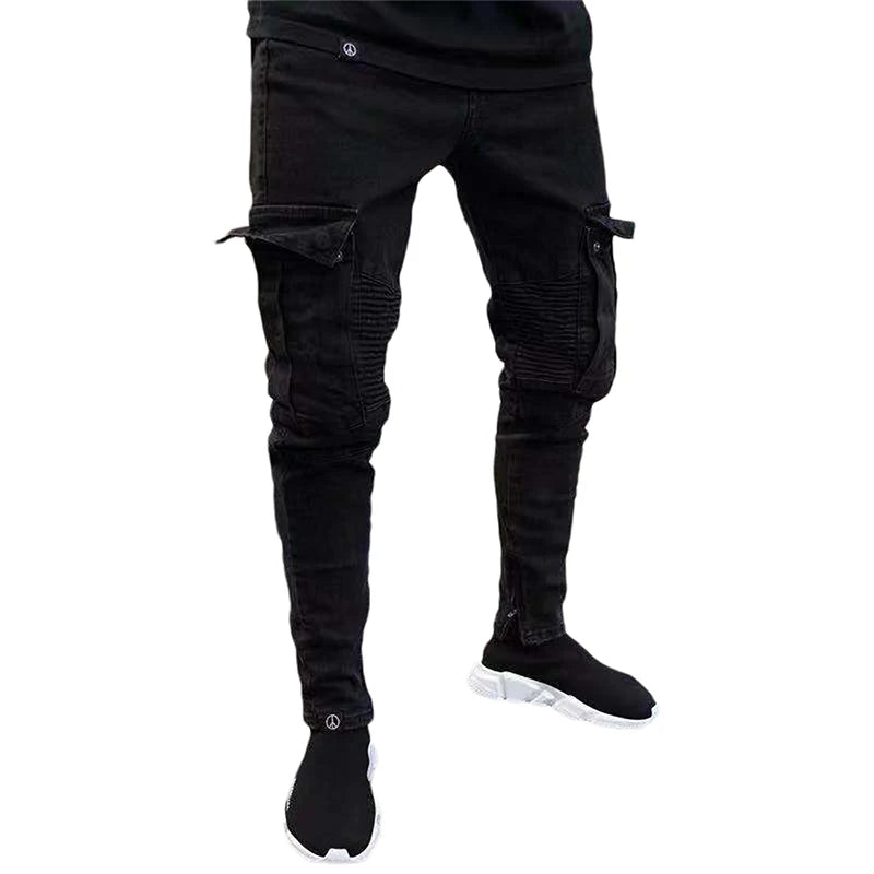 Men s Stylish Cargo denim with  Fit Design and Multiple Pockets for Spring and Summer Streetwear Fashion
