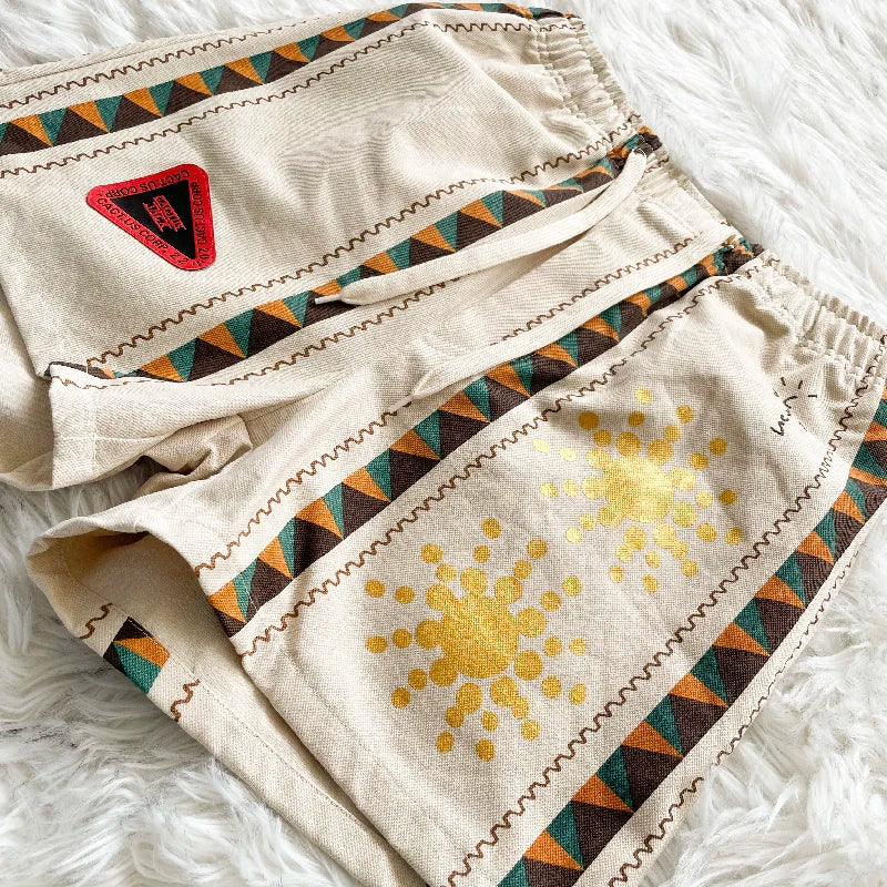 Cactus Jack Shorts Fashion Casual  Loose Color Blocking Patch Black Drawstring Elastic Waist Shorts Men Women Streetwear Pants