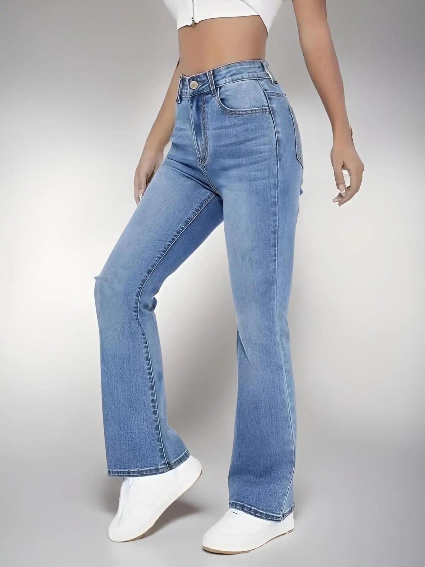 New women's hot jeans slimming European and American style casual versatile high waist washed jeans trousers for women