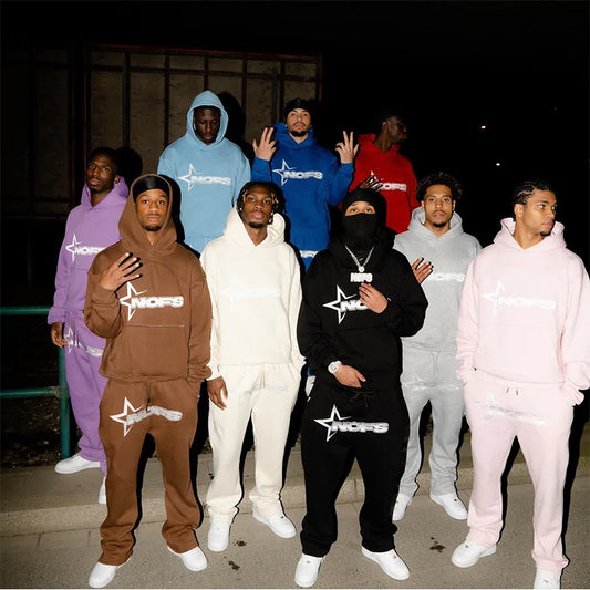 2024 New sweatsuit Letter Printing Streetwear Y2K Men's Hip Hop Oversized Hoodie Sweatshirt Sweatpant Casual Pants Sportswear