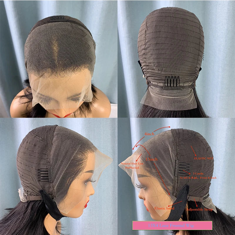 36 Inches Ombre Pink Front Lace wigs human hair 13X4 13x6 Transparent Lace Body wave Hair 180%  For Women Human Hair Wigs 100%