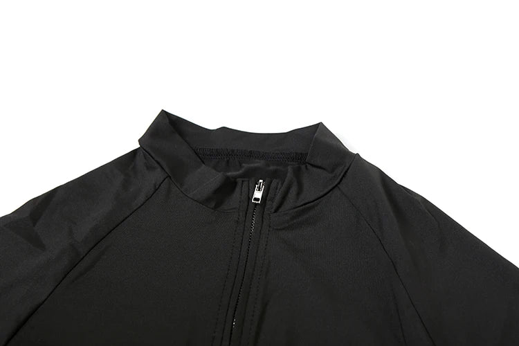 Weird Puss Letter Print Women2 Piece Set Casual Sporty Zip Crop Tops+Shorts Matching Streetwear Stretch Skinny Streetwear Suits