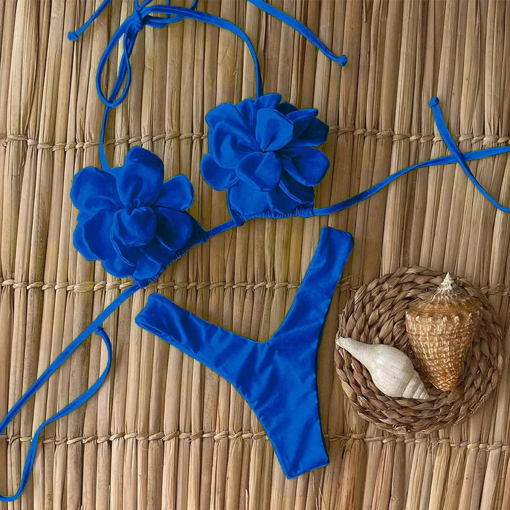 Sexy Floral Micro Bikini 2024 Women Swimsuit Female Swimwear Thong Bikinis Set Brazilian Beach Wear Bathing Suit Biquini