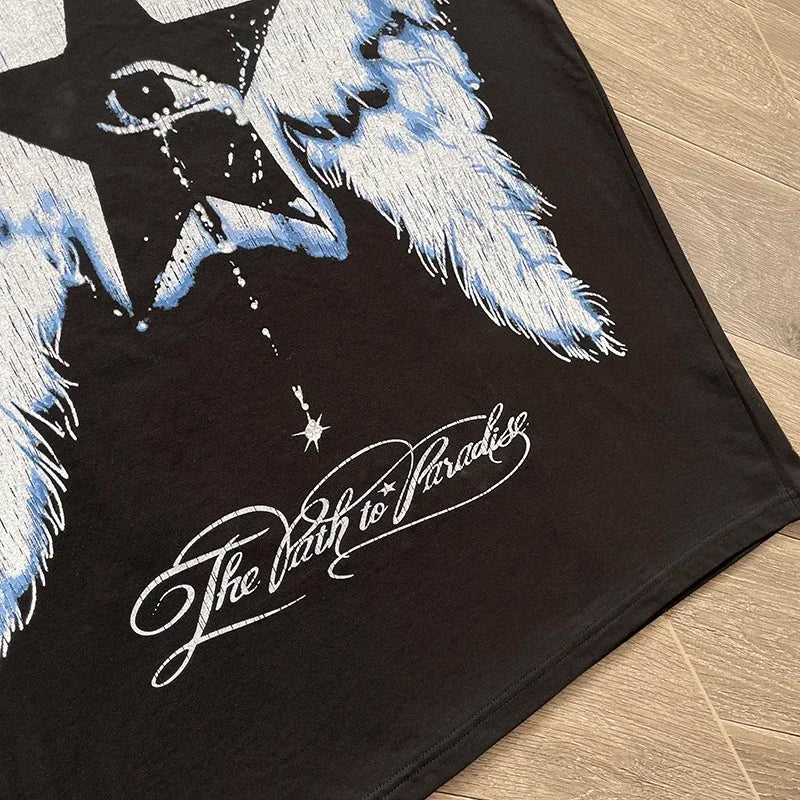 HS  Wings of Liberty printed short-sleeved T-shirt