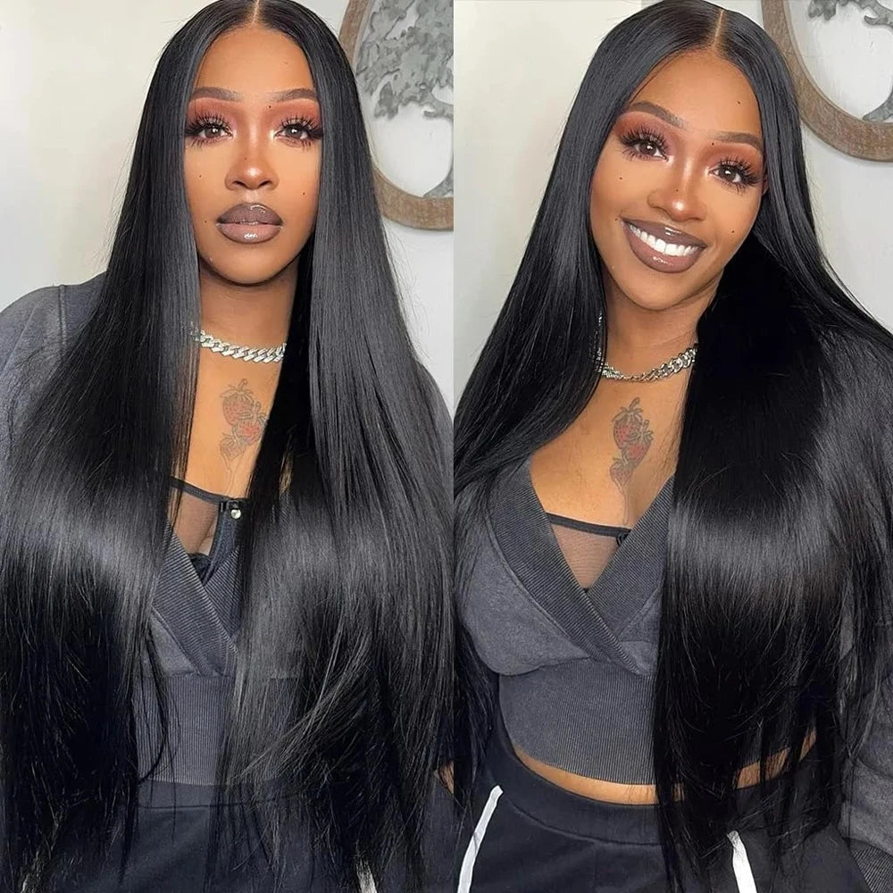 40 42 Inch Bone Straight Human Hair Wigs 13x4 13x6 HD Lace Frontal Wigs Glueless 5x5 Closure 3 Seconds To Wear For Beginners