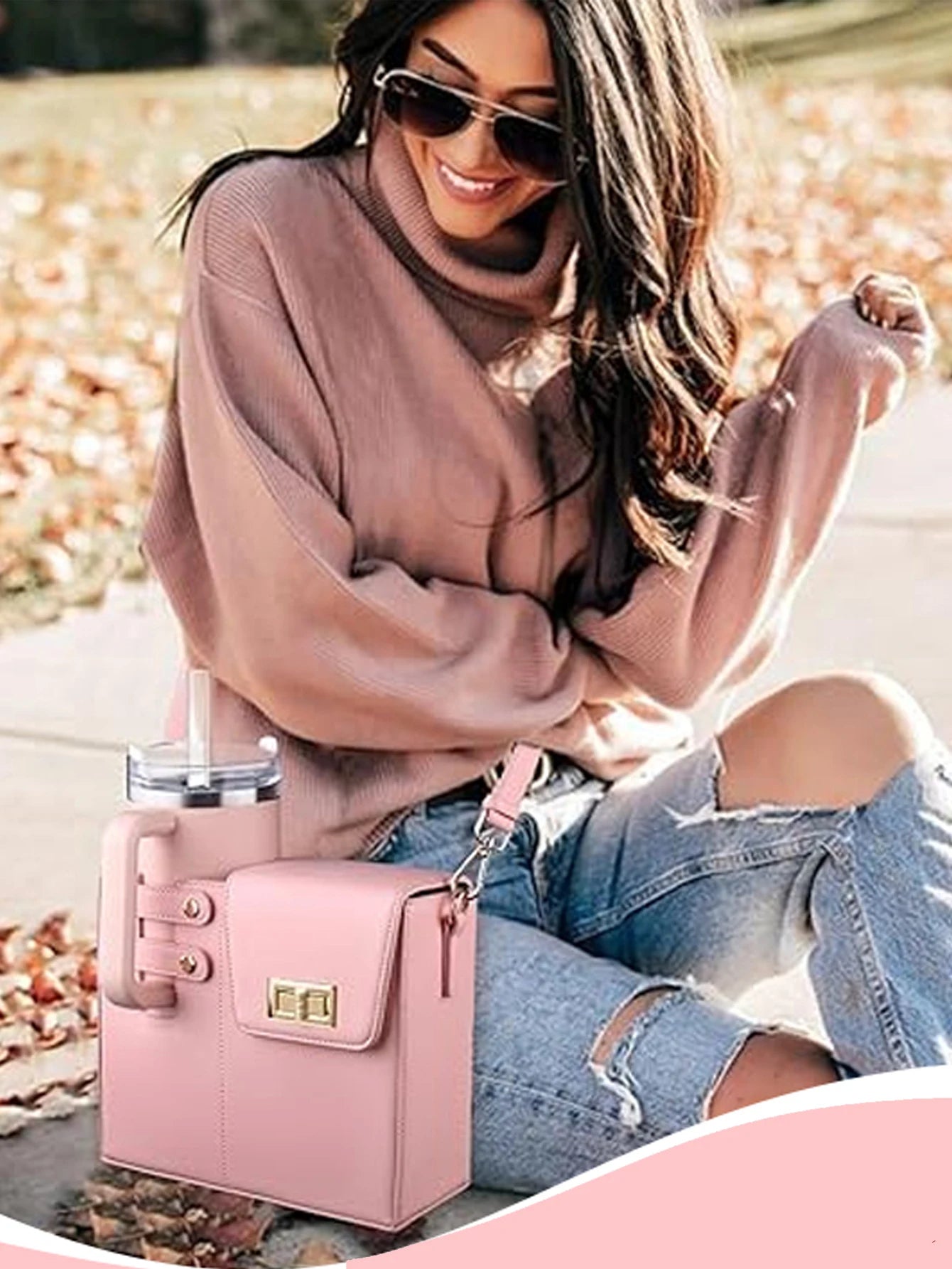 Outdoor portable crossbody water cup protection multifunctional universal water bottle storage bag single shoulder solid color