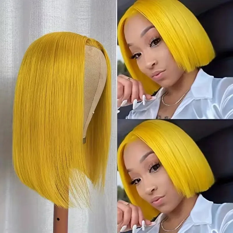 Dark Green HD Lace Frontal Wigs Short Bob Wig Lace Front Wigs 13x4 Colored Pink Grey Straight Wig Human Hair Lace Front Wigs