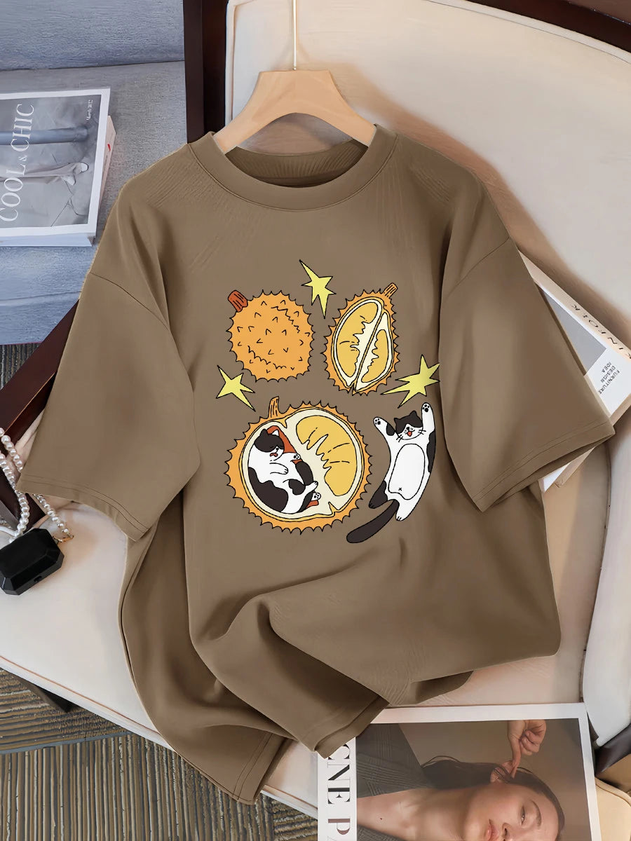 Real Fresh Cherry Fruit Cup Design Tee Shirts Female Comfortable Cotton T Shirt Fashion Casual Clothes Soft Street Short Sleeve