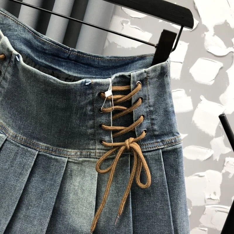 Childrens Clothing 2025 Spring/summer New Denim Short Skirt Korean Versatile A-line Fashion Skirt
