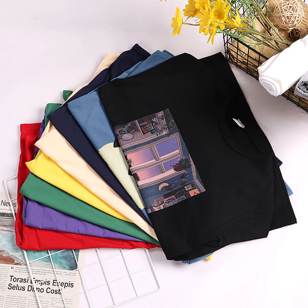 Be Kind A Glowing Rainbow Womens T Shirt Cotton Cool Tshirt Street Oversized Short Sleeve Fashion Breathable Tee Clothes