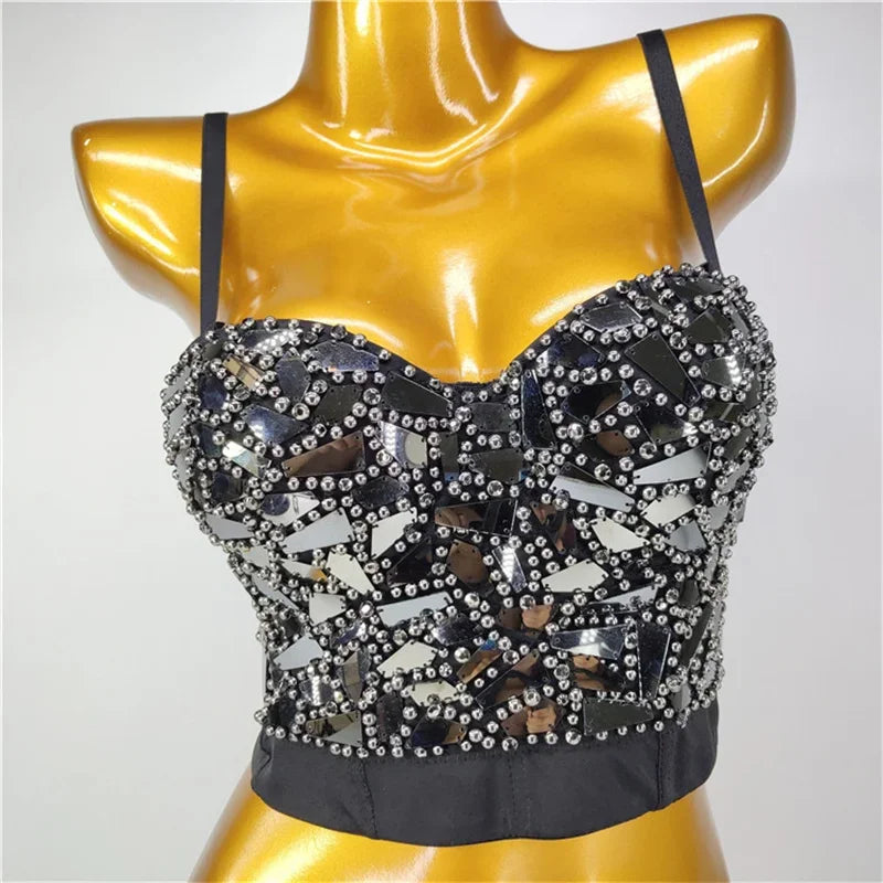 Bling Rhinestone Corset, Luxury Woman Clothes