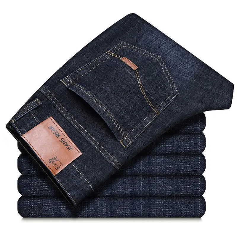 Men's fashion straight leg denim pants 2025 new slim fit pants comfortable and soft business denim pants men's brand clothing