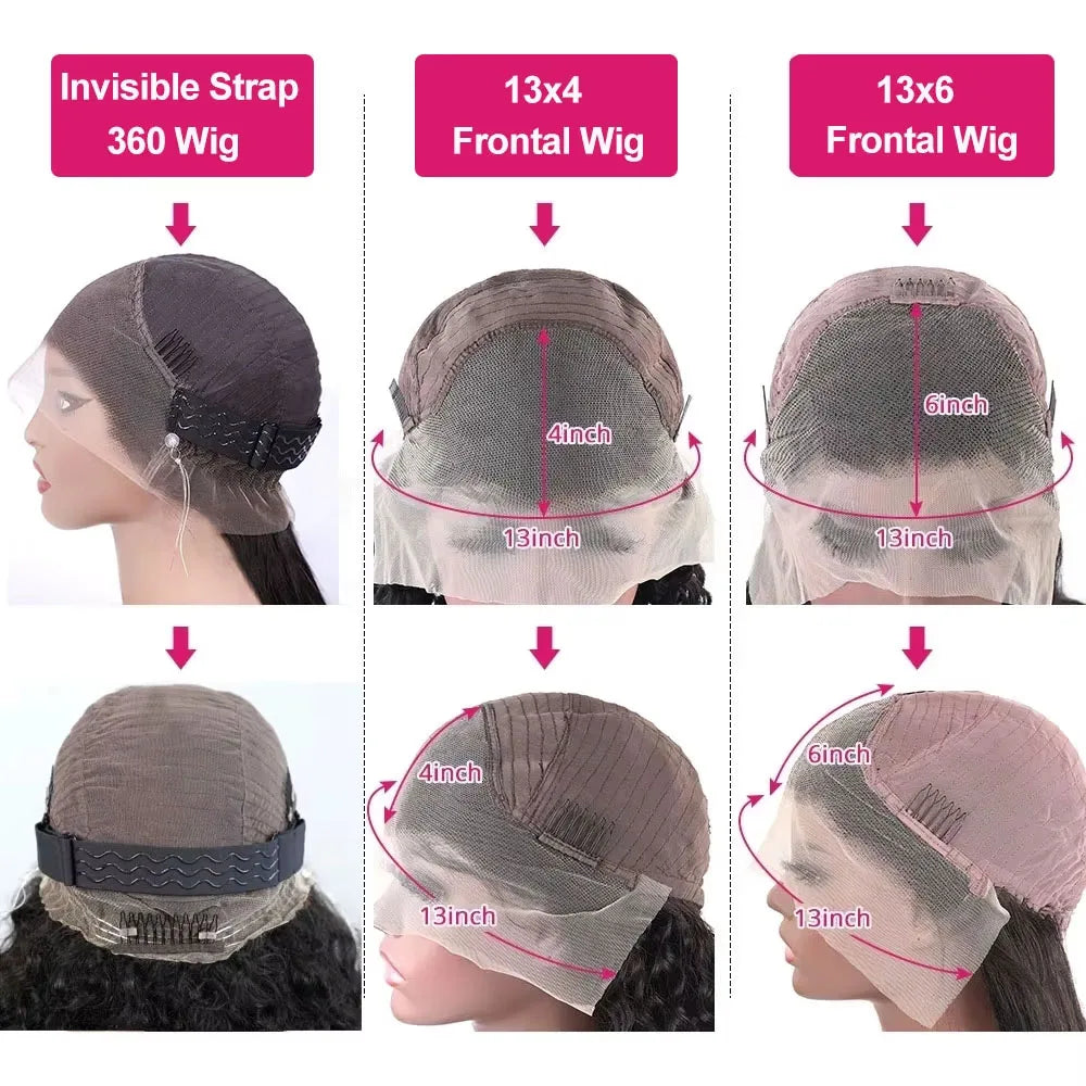 Chocolate Brown Burmese Curly 13x6 Lace Frontal Wig Invisible Strap 360 HD Full Lace Front Wigs Wear Go Glueless Human Hair Wigs