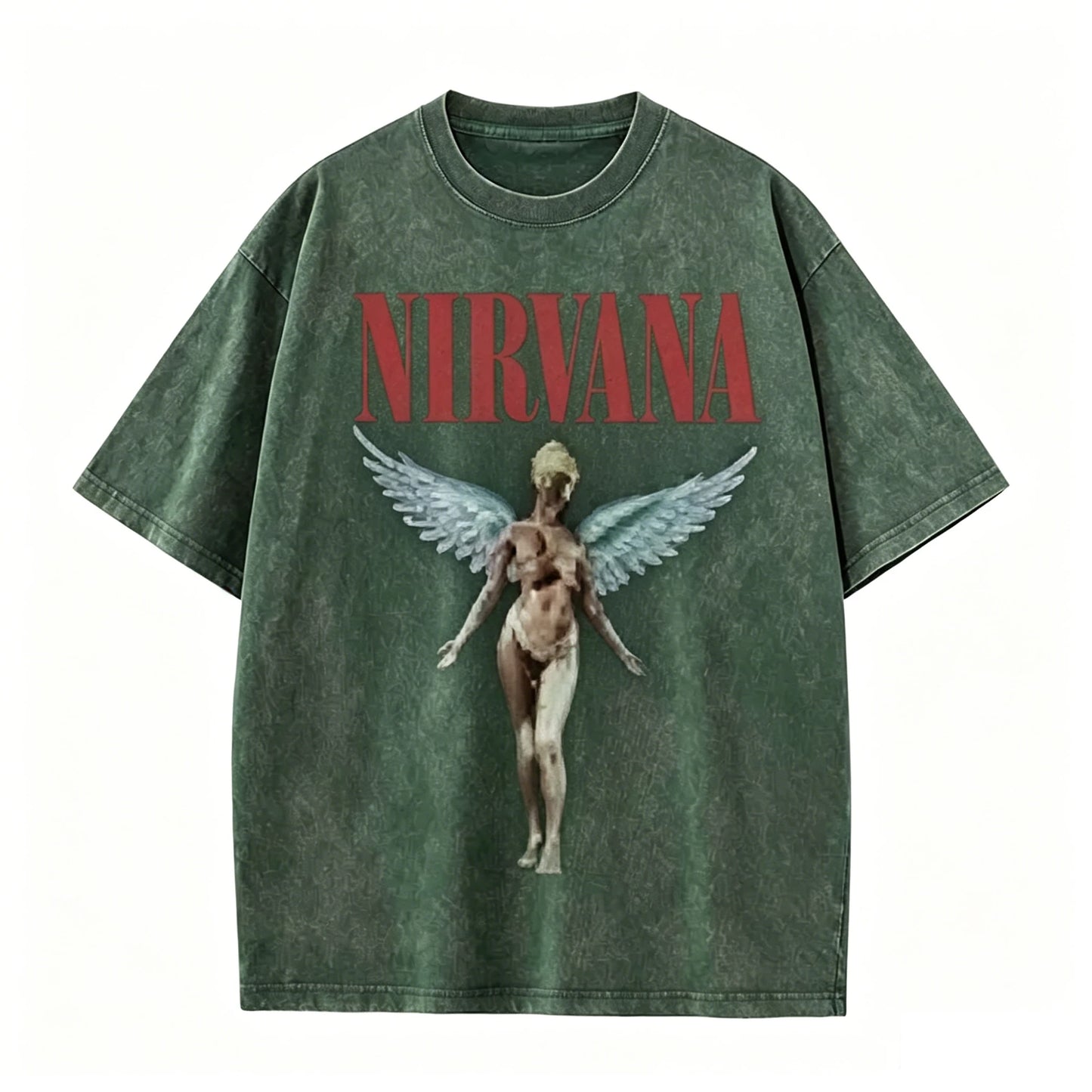 Nirvana Kurt Cobain Vintage Washed Retro Tie-Dye Loose Fit T-Shirt