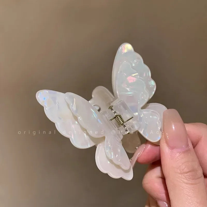 Colorful Fairy Butterfly Hair Claw Acetate Sweet Princess Butterfly Crab Hair Clips for Women Girls Hairpin Hair Accessories