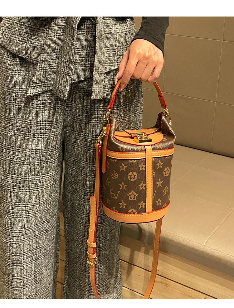 Light luxury brand women's bag bucket bag 2024 new high-end feeling autumn and winter fashion explosive handbag crossbody bag