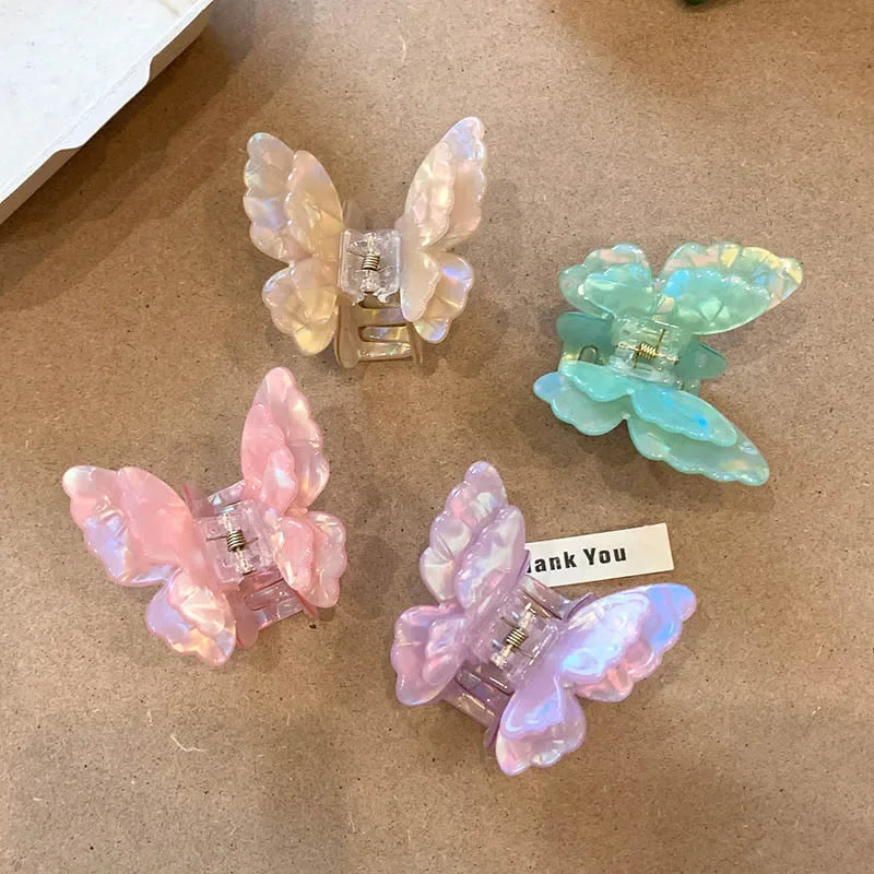 Colorful Fairy Butterfly Hair Claw Acetate Sweet Princess Butterfly Crab Hair Clips for Women Girls Hairpin Hair Accessories