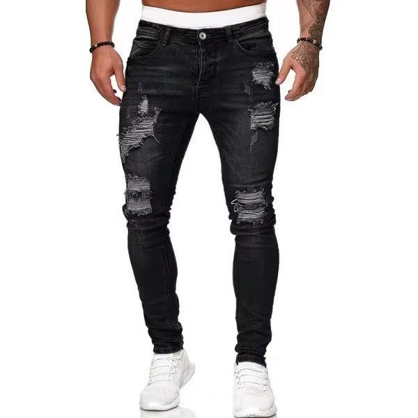 Denim Jeans Casual Skinny Pants Stretch Denim Trousers Male Slim Fit Straight Pants Fashion Jeans Soild Pencil Pants Man Clothing, men's jeans