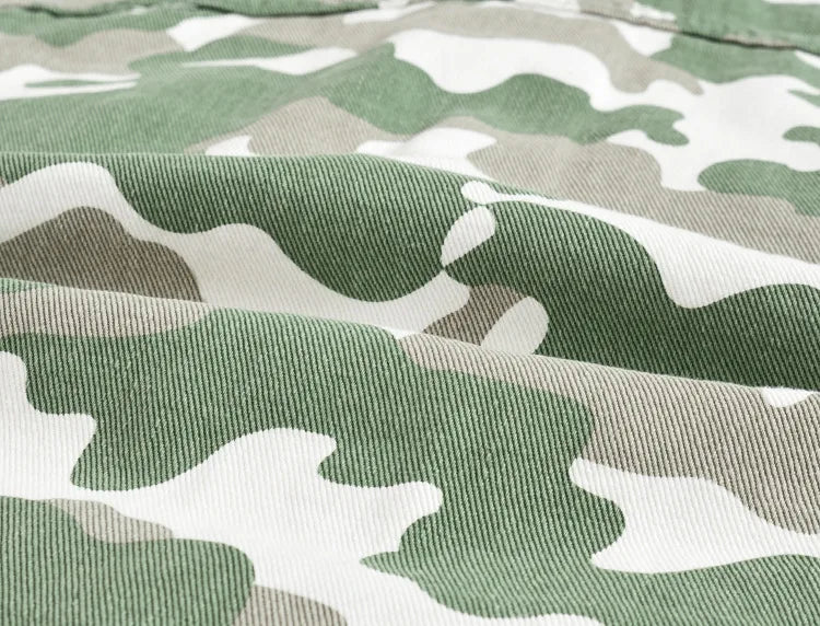 2025 New Men's Camouflage Printed Denim Jackets Spring Autumn Long Sleeve Lapel Button-up Casual Jean Coats Fashion Men Clothing
