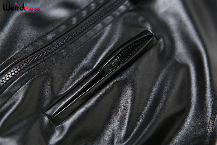 Weird Puss PU Backless Women Tank Tops Halter Neck Sleeveless Zipper Decoration Sexy Punk Nightclub Streetwear Summer Wild Vest